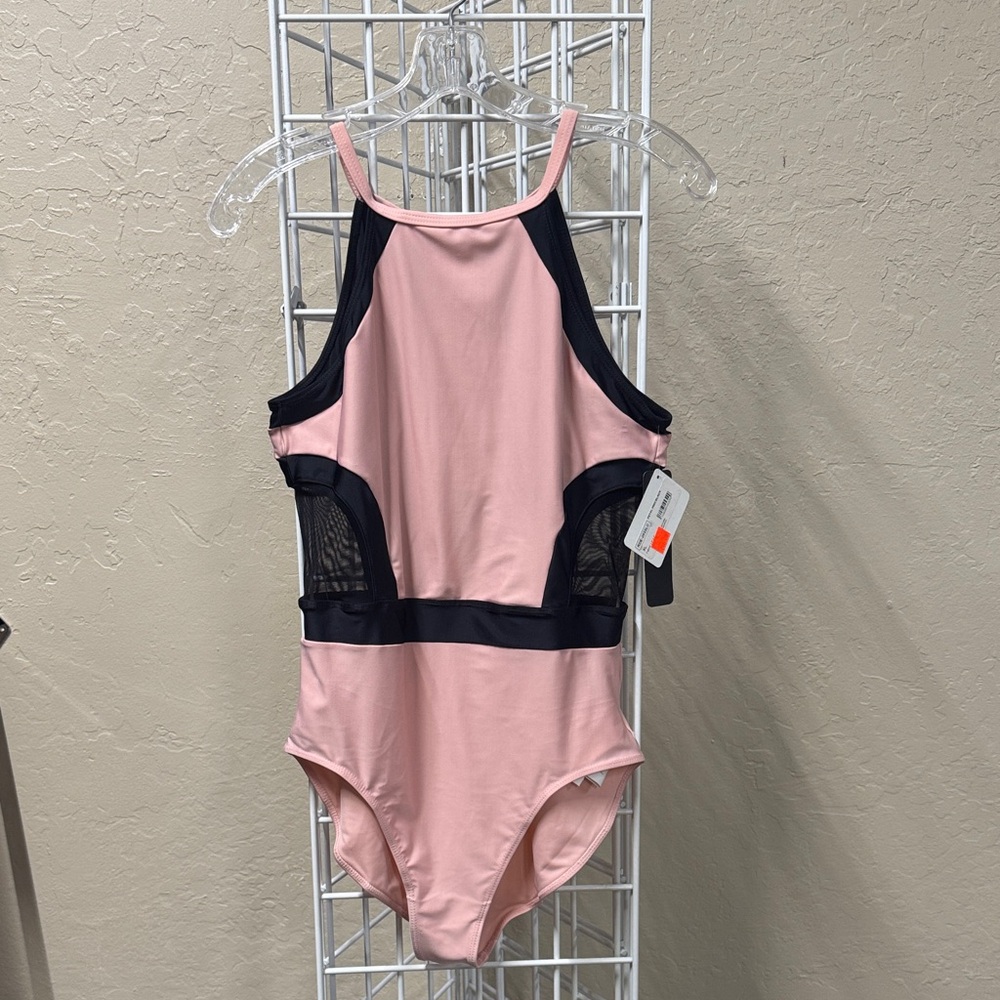 Sodanca - high neck leotard with mesh inserts